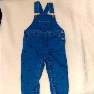 Zara Polkadot denim overalls